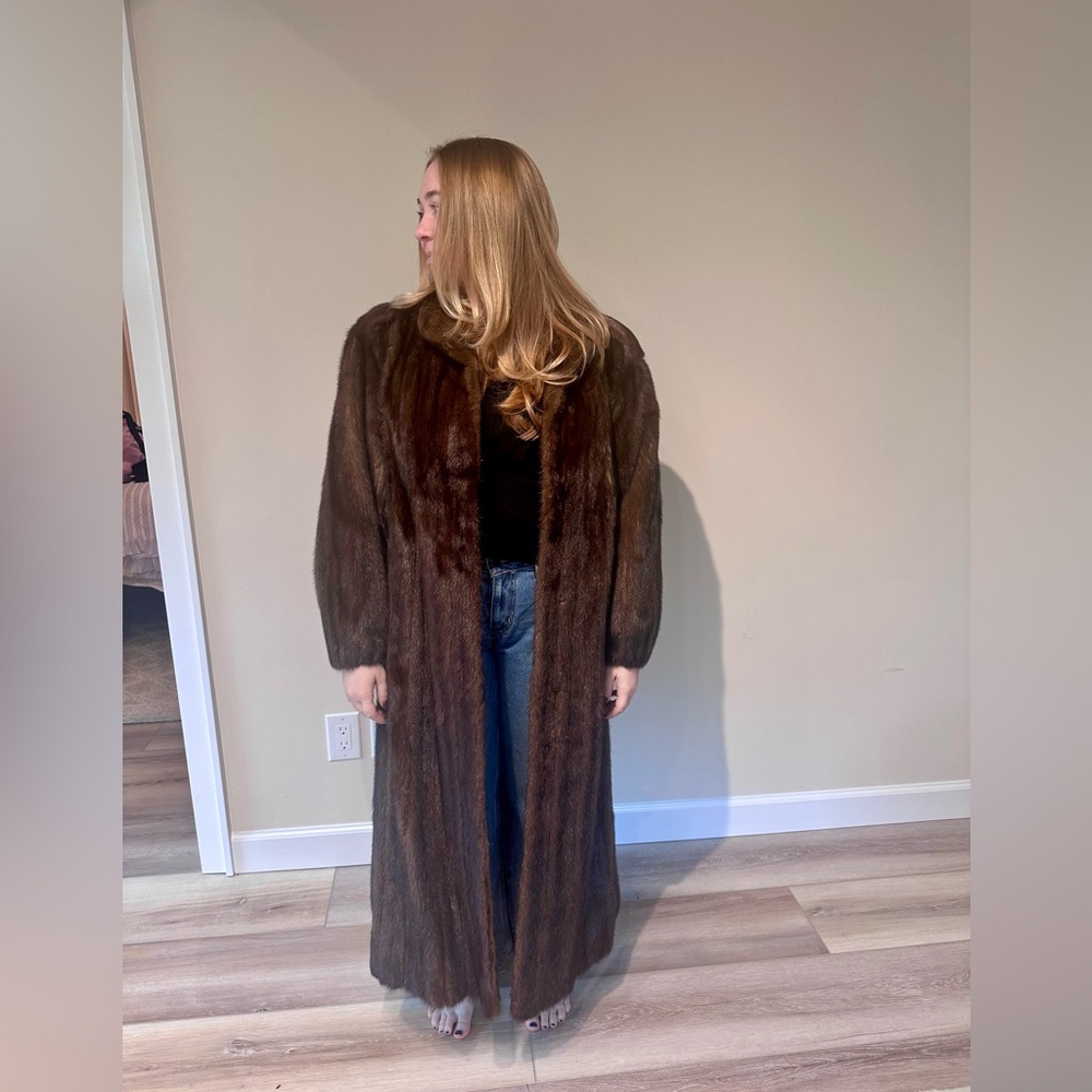 Full Length Chocolate Brown Mink Coat